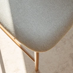 Tabouret haut de repas en tissu H66cm - beige