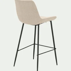Tabouret haut de repas en tissu H65cm - gris