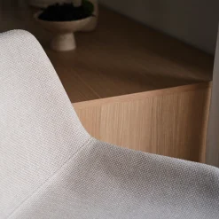 Tabouret haut de repas en tissu H75cm - gris