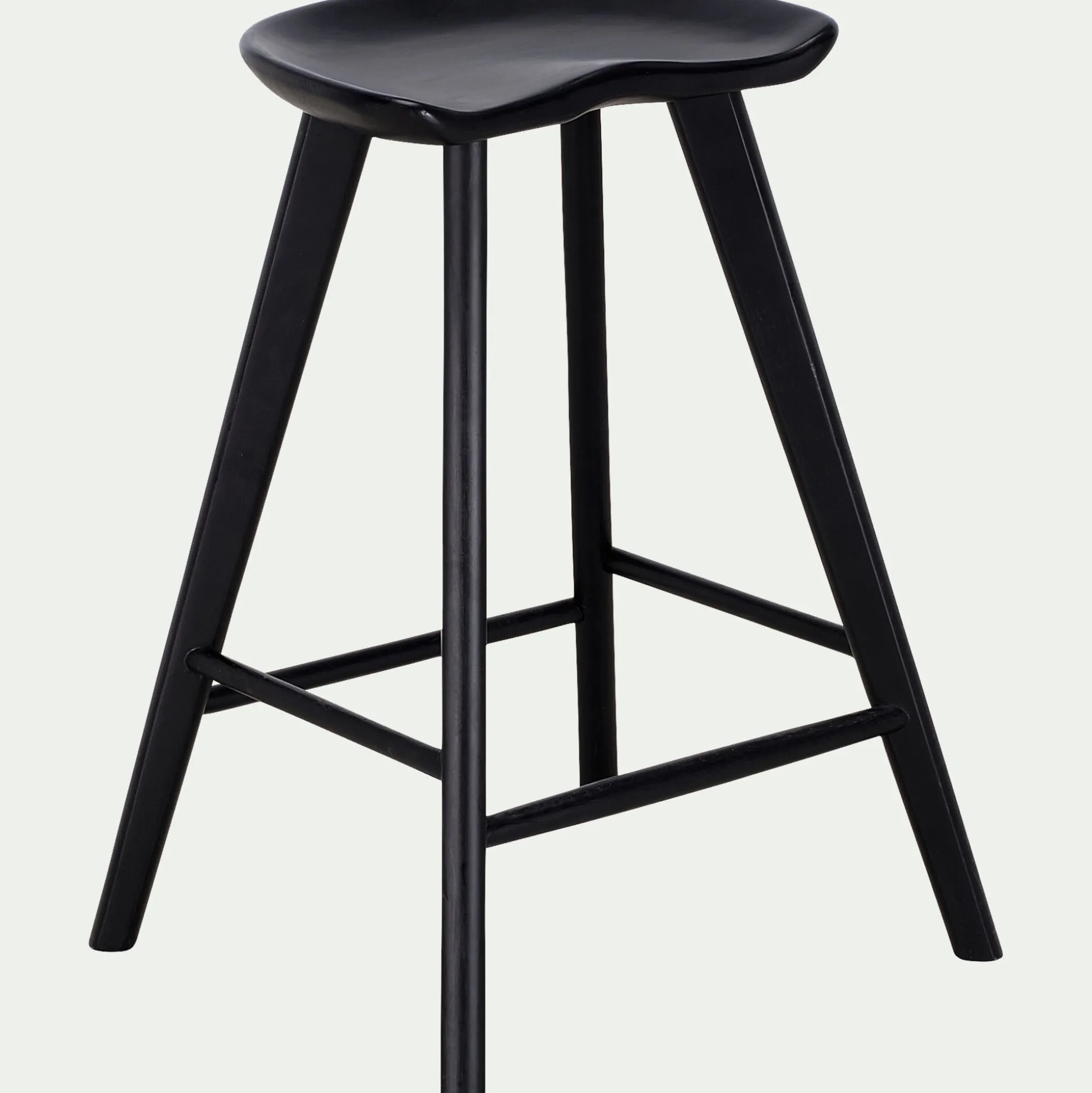 Tabouret haut en chêne massif H66cm - noir