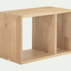 Étagère 2 cases en chêne - bois clair