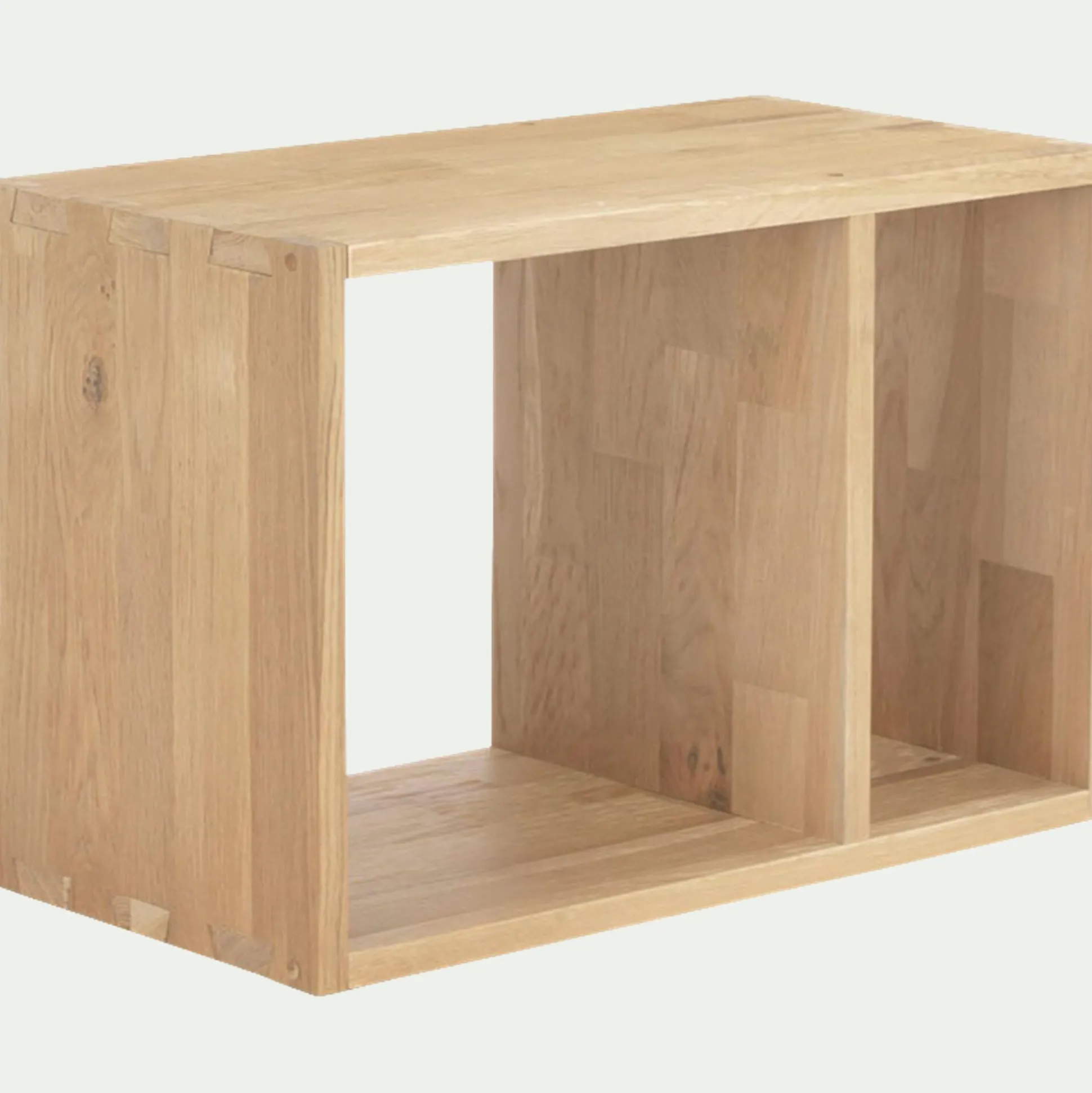 Étagère 2 cases en chêne - bois clair