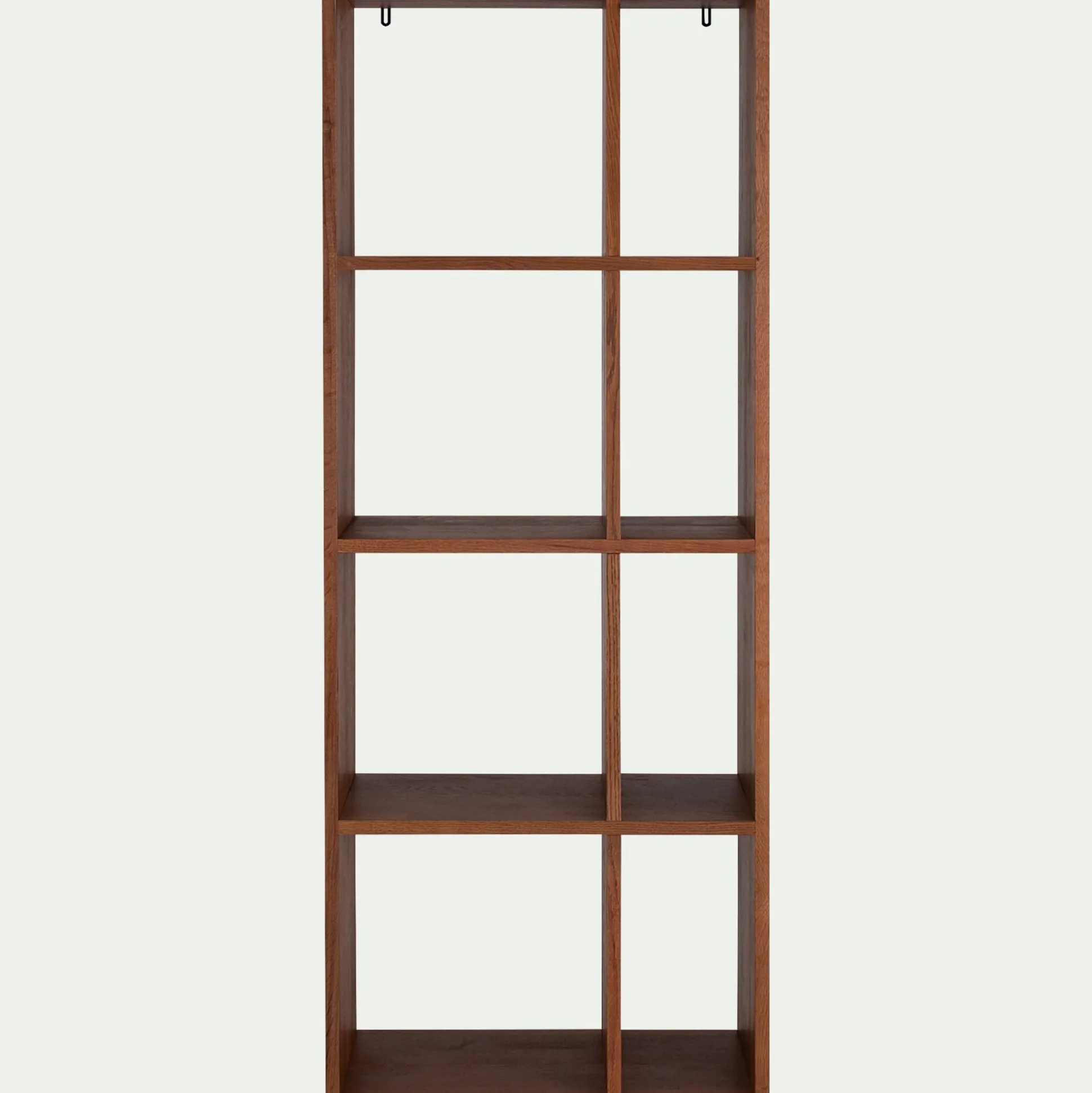Étagère 8 cases en chêne massif - bois foncé