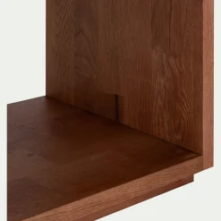 Étagère 8 cases en chêne massif - bois foncé