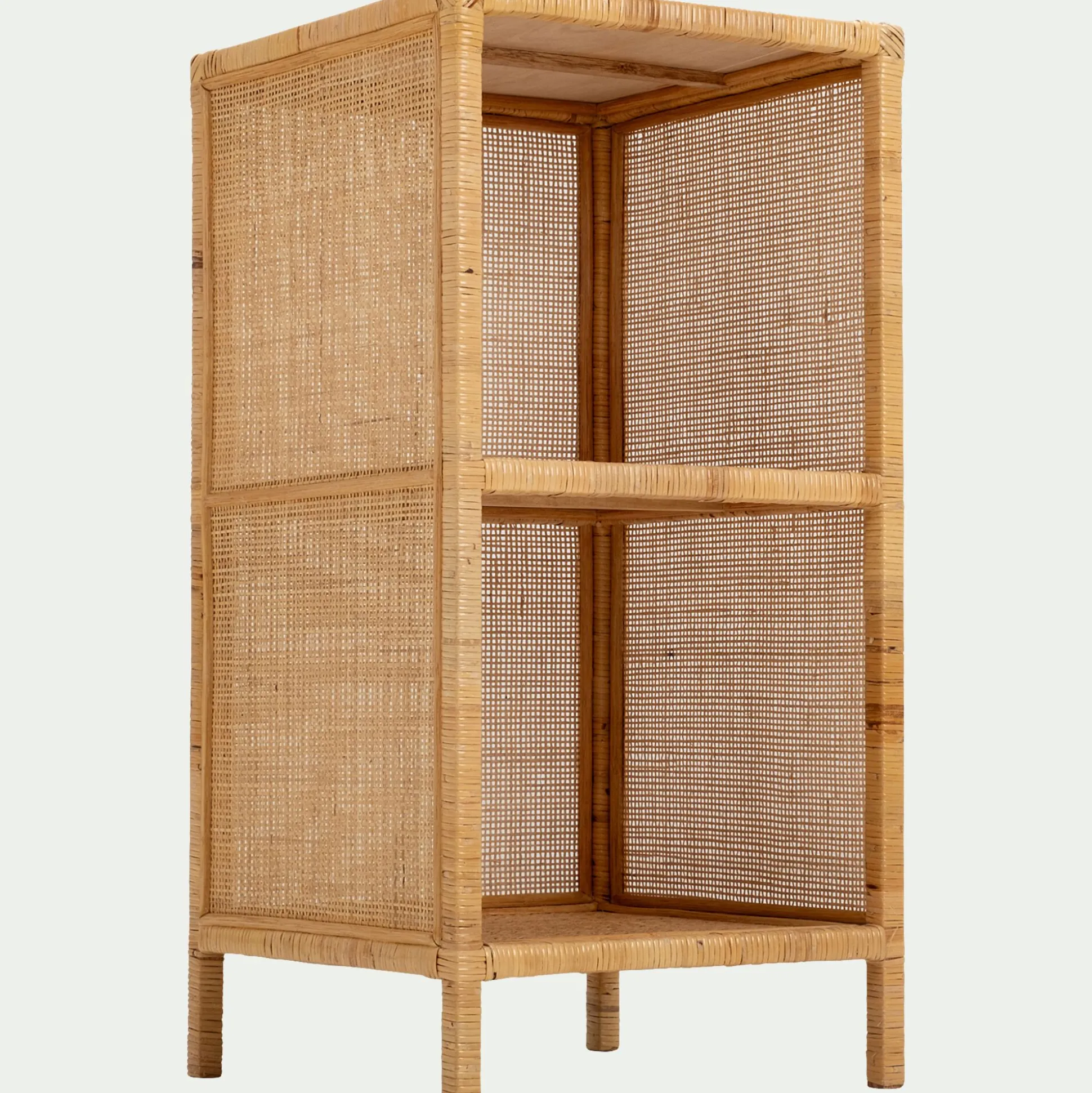 Étagère 2 cases en rotin - naturel