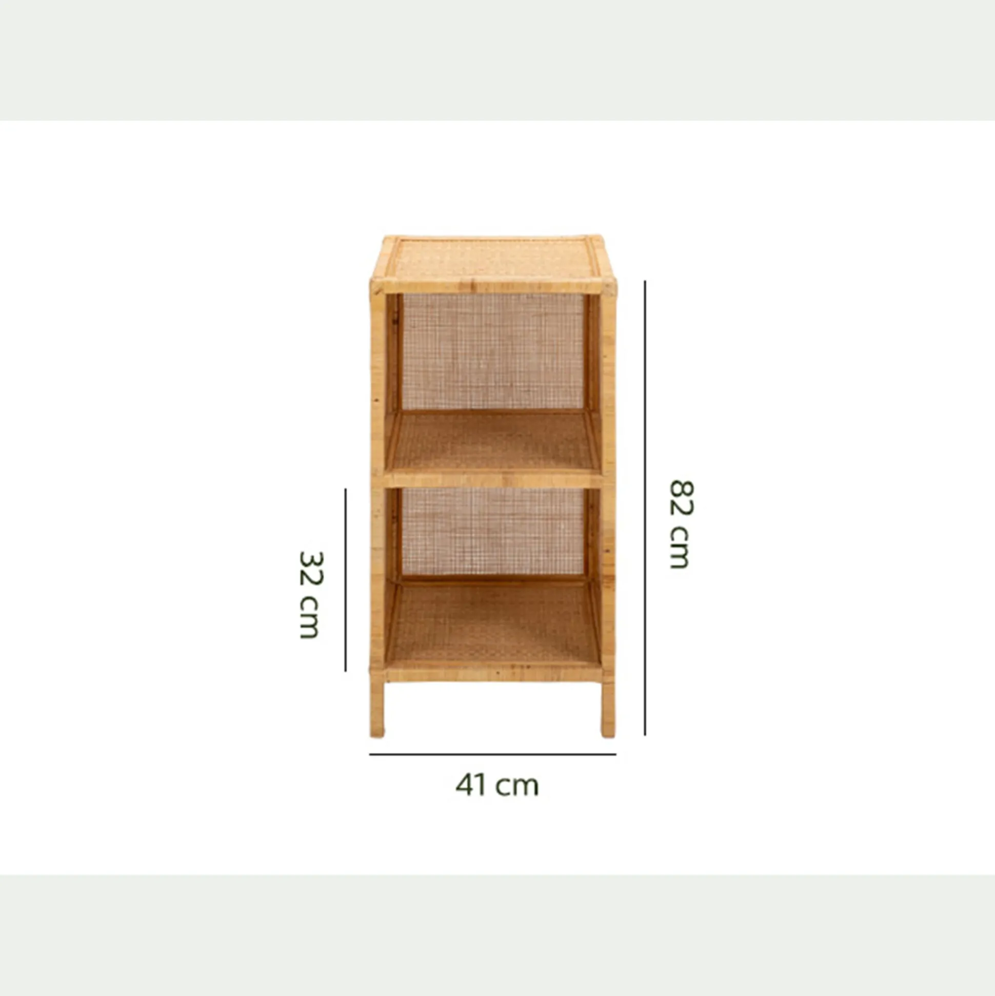 Étagère 2 cases en rotin - naturel