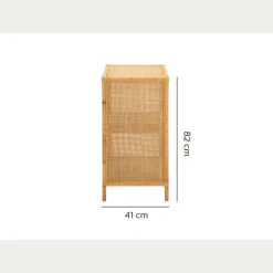 Étagère 2 cases en rotin - naturel