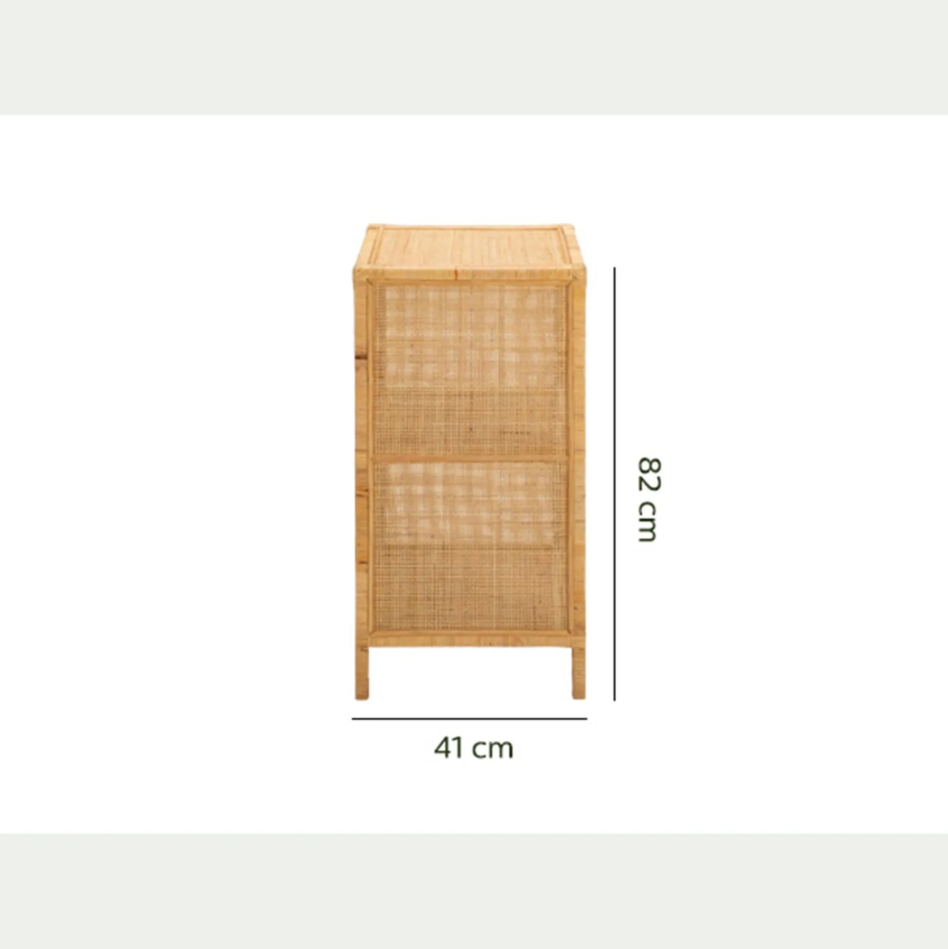 Étagère 2 cases en rotin - naturel