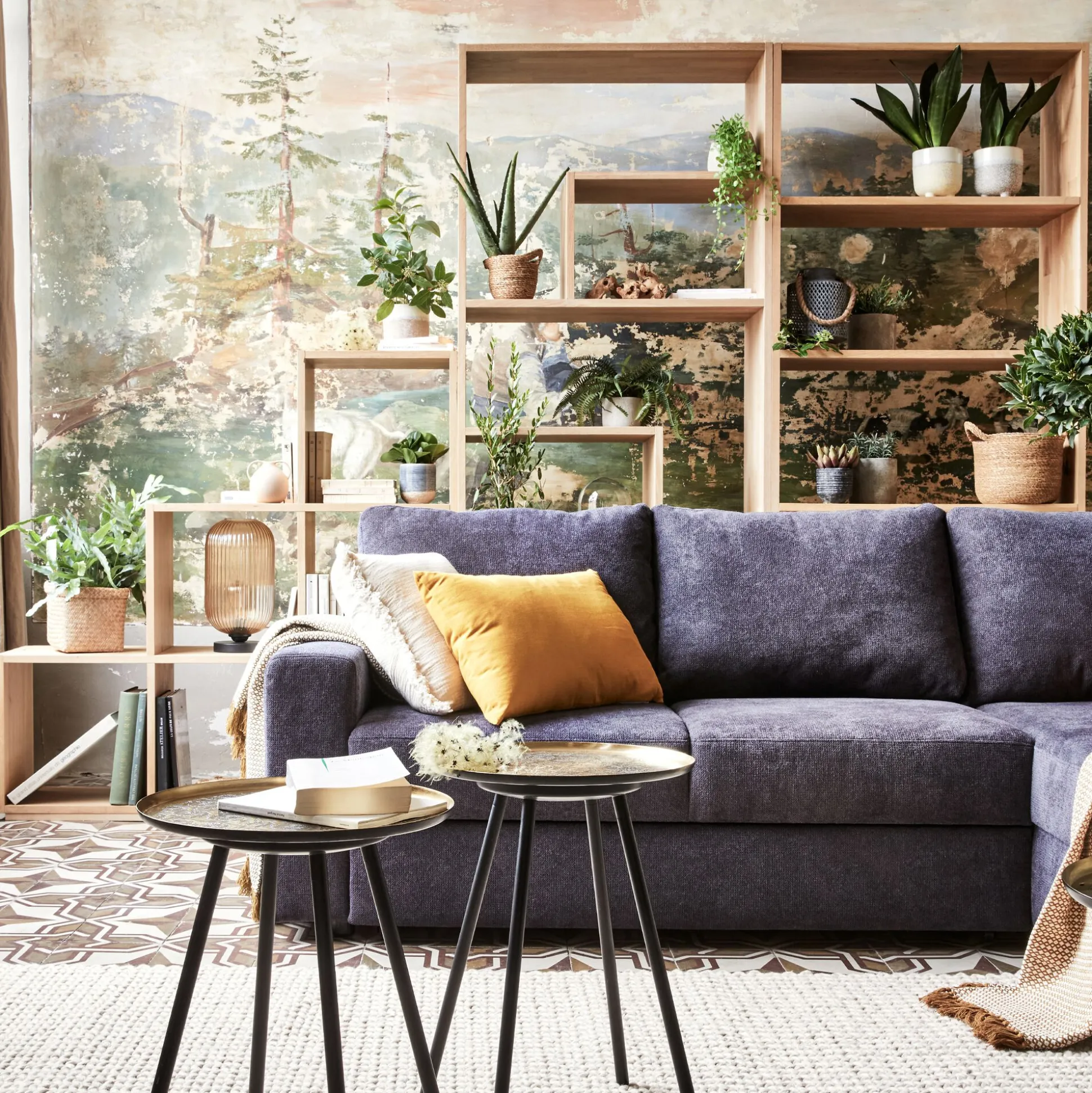 Étagère 5 tablettes en chêne - bois clair