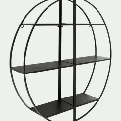 Étagère déco en métal D60cm - noir