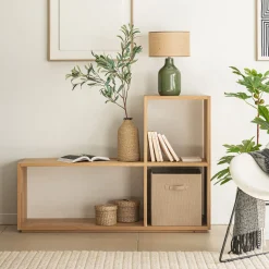 Étagère en L en chêne