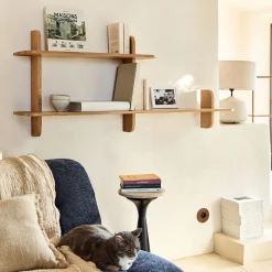 Étagère murale asymétrique en chêne L138cm - bois clair