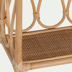 Étagère murale décorative 2 tablettes en rotin - naturel L60xH55cm