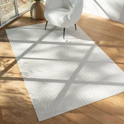 Tapis à motifs circulaires 120x170cm - blanc écru