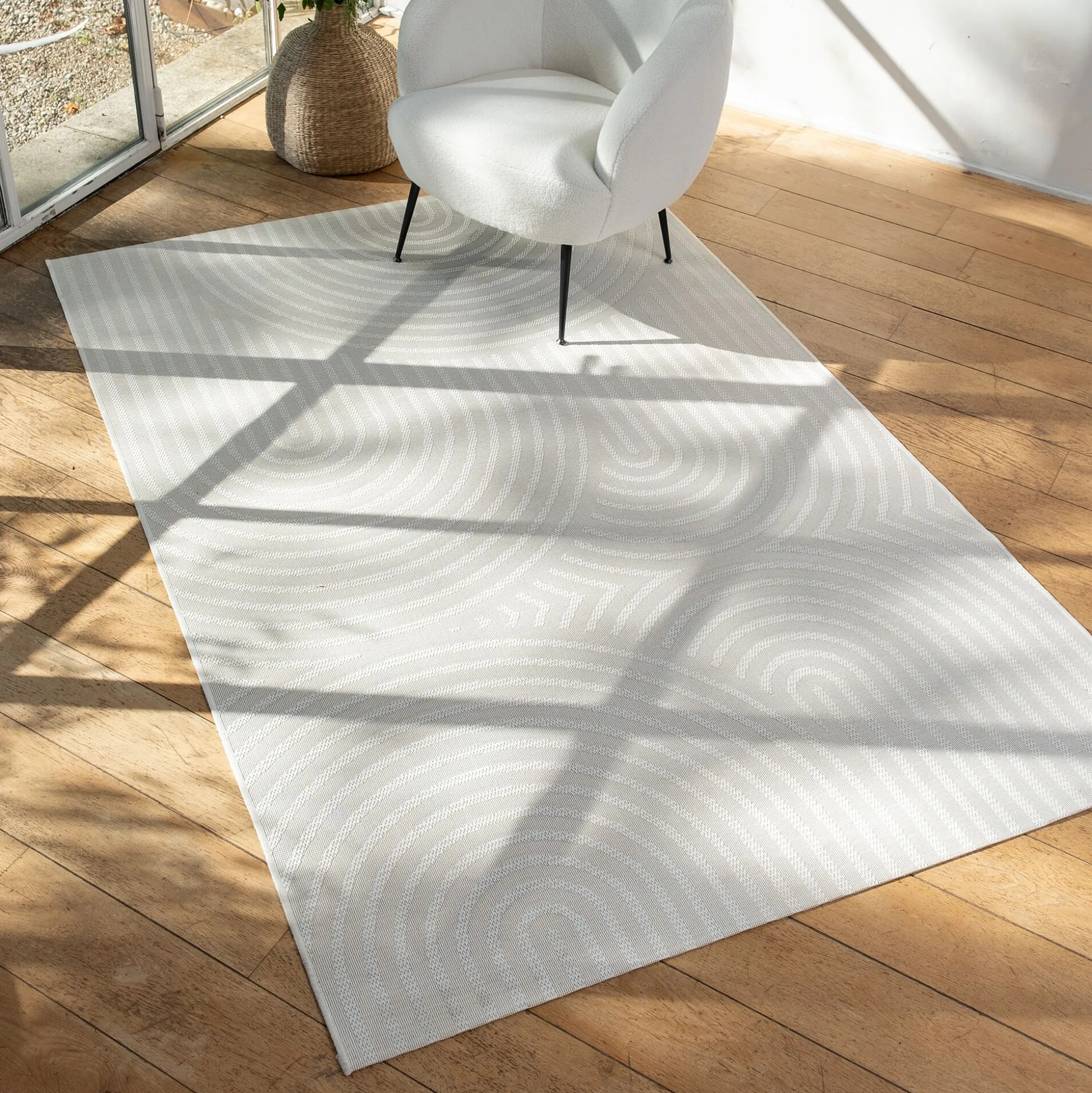 Tapis à motifs circulaires 120x170cm - blanc écru