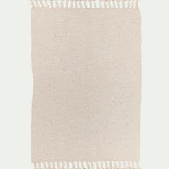 Tapis à pompons en laine 120x170cm - beige