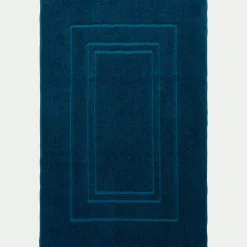 Tapis de bain en coton - bleu figuerolles 60x110cm