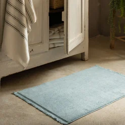 Tapis de bain en coton - bleu calaluna 50x80 cm