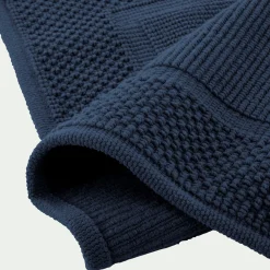 Tapis de bain jacquard en coton 60x100cm - bleu encre