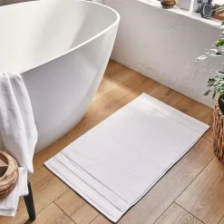 Tapis de bain qualité hôtelière en coton - blanc 50x80cm