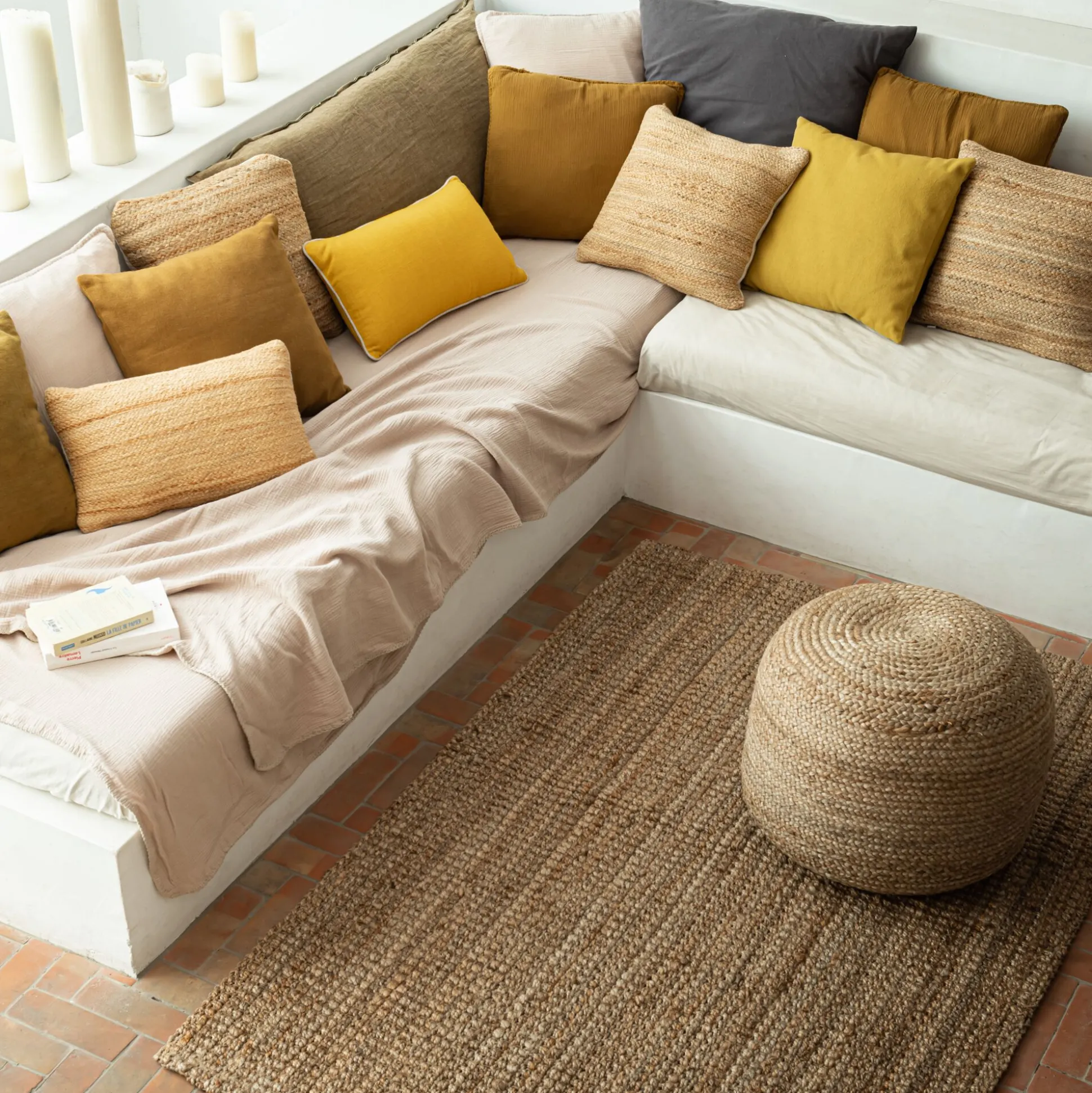 Tapis d'intérieur en jute - naturel 170x230cm