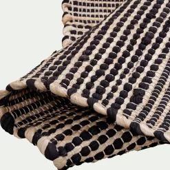 Tapis en coton recyclé et jute - noir 170x120cm