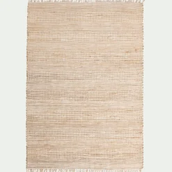 Tapis en coton recyclé et jute - blanc 120x170cm