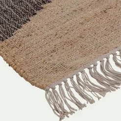 Tapis en jute et coton à motifs 120x170cm - noir