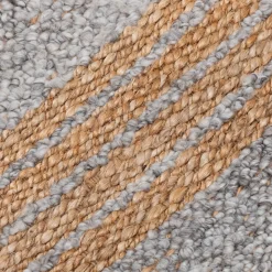 Tapis en jute rayé finition franges 160x230cm - gris