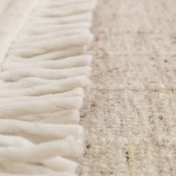 Tapis en laine à motifs finition frange 160230cm - beige