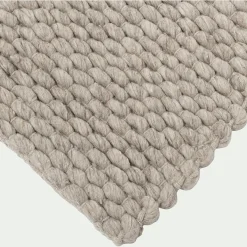 Tapis en laine et coton - gris clair 120x170cm