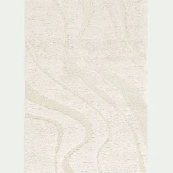 Tapis en tissu recyclé à motif 160x230cm - beige