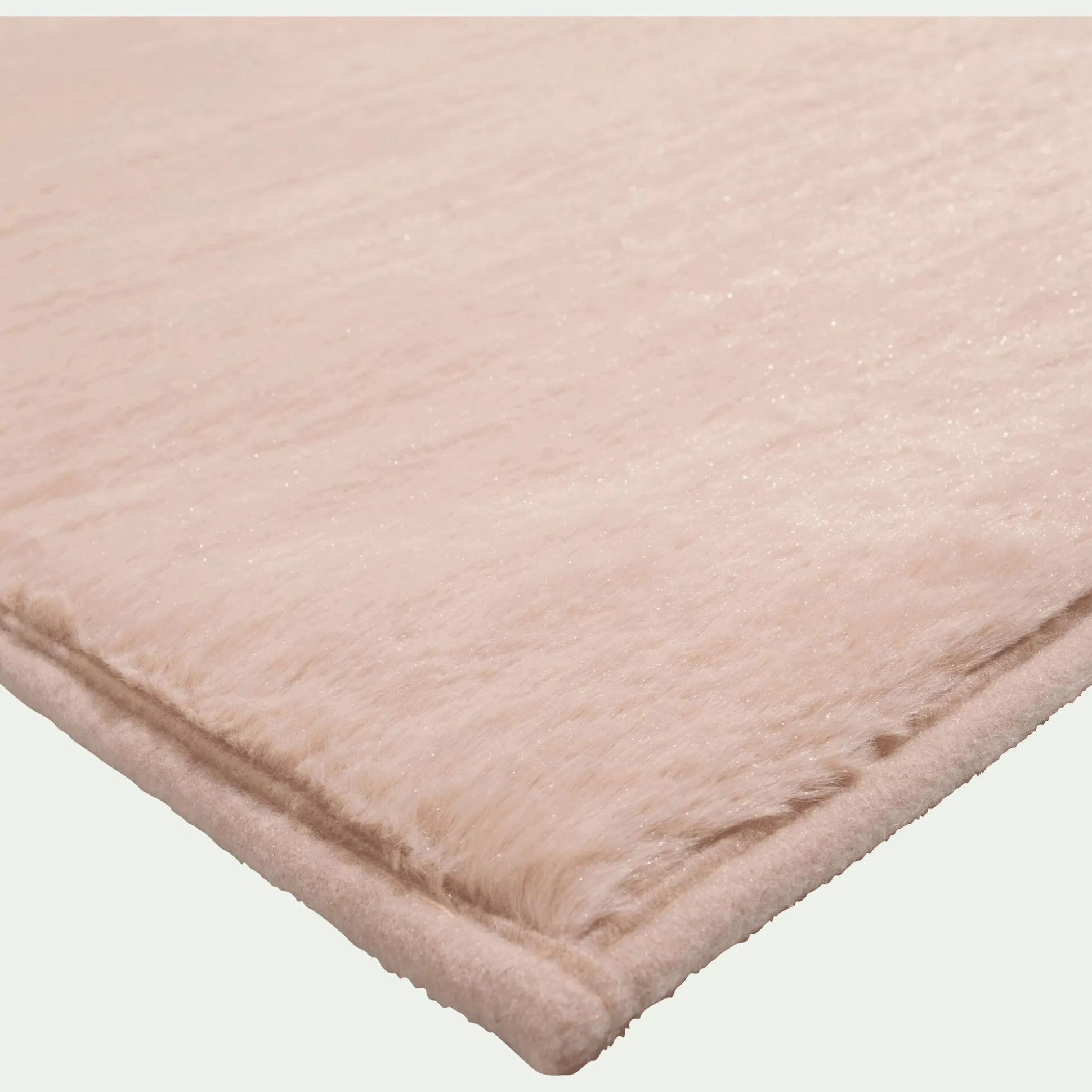 Tapis imitation fourrure - rose argile 150x200cm