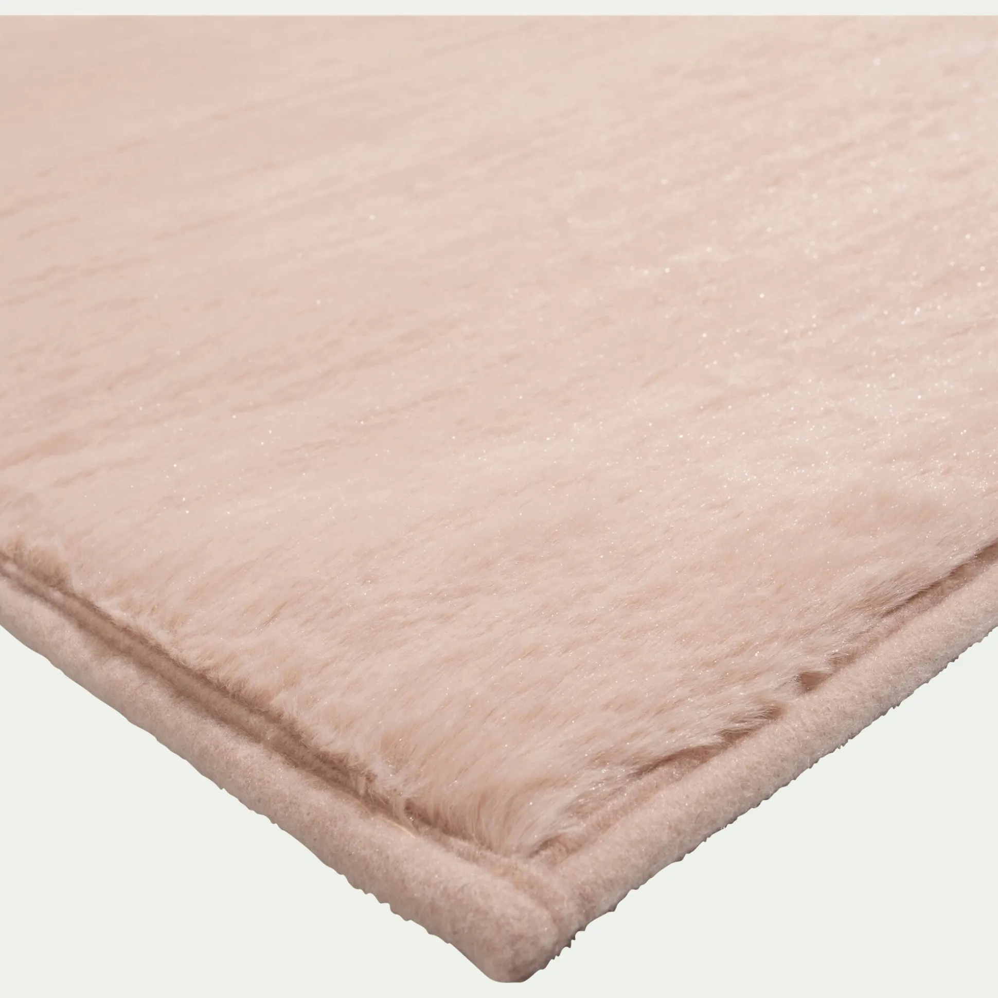 Tapis imitation fourrure - rose argile 150x200cm