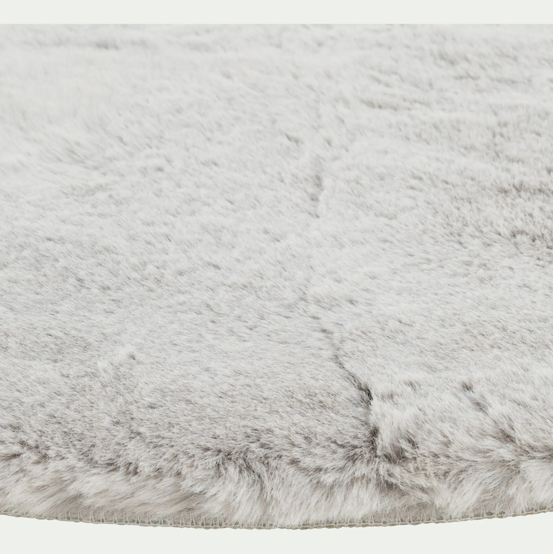 Tapis imitation fourrure - gris D120cm