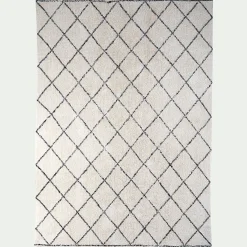 Tapis inspiration berbère en coton - blanc 300x400cm
