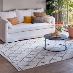 Tapis inspiration berbère en coton - blanc 300x400cm