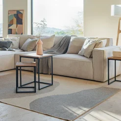 Tapis intérieur et extérieur à motifs abstraits 120x170cm - beige