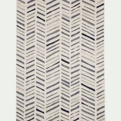 Tapis intérieur et extérieur à motifs graphiques 200x290cm - blanc