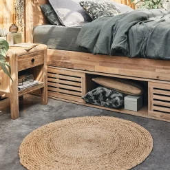 Tapis rond en jute - naturel D90cm