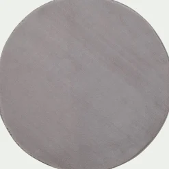 Tapis rond imitation fourrure - gris restanque D70cm