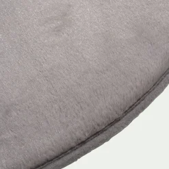 Tapis rond imitation fourrure - gris restanque D70cm