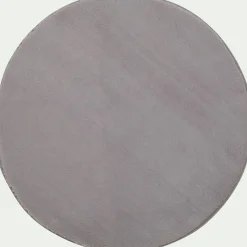 Tapis rond imitation fourrure - gris restanque D70cm