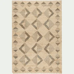 Tapis tissé en jute et coton - beige 160x230cm