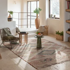 Tapis tissé en jute et coton - beige 200x290cm