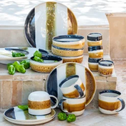 Tasse à espresso en grès peint 12cl - marron