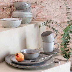 Tasse et soucoupe petit-déjeuner en grès 22cl - vert