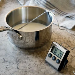 Thermomètre digital à sonde en inox - argenté