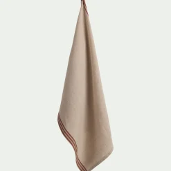 Torchon de cuisine rayé en lin - rouge cade 50x70cm