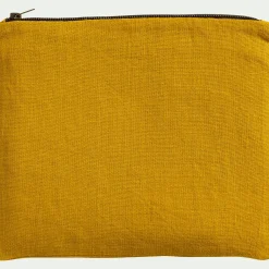 Trousse de toilette en lin - jaune argan